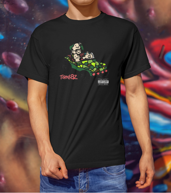 Tortillaz Wrap Music Parody With Cartoon Characters In Camouflage Vehicle T-Shirt