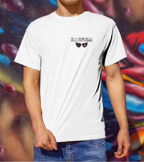 EL X Venir De La Mala Costumbre Red Heart Sunglasses T-Shirt