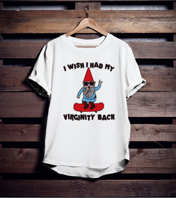 Gotfunny I Wish I Had My Virginity Back Skateboarding Gnome T-Shirt