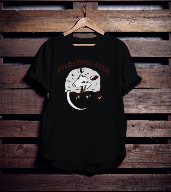 Gotfunny Overstimulated Possum Sketch T-Shirt