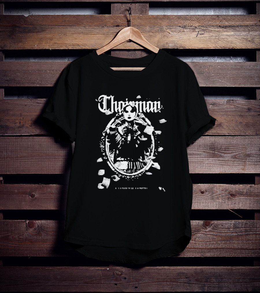 Chairman Victorian Portrait All's Fair In Love And Poetry Floating Papers T-Shirt