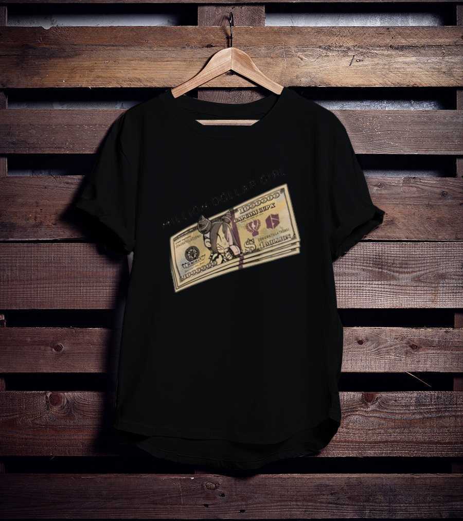 Million Dollar Girl Cartoon Stack Of Cash Capitalism Vulture Currency T-Shirt