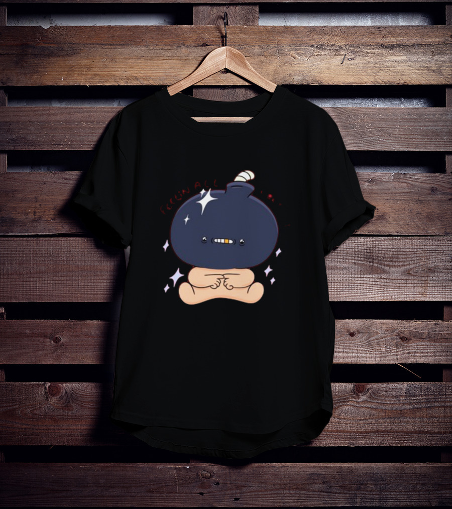 Feelin Alil Burnt Out Ghoulshack Bomb Character With Stars T-Shirt