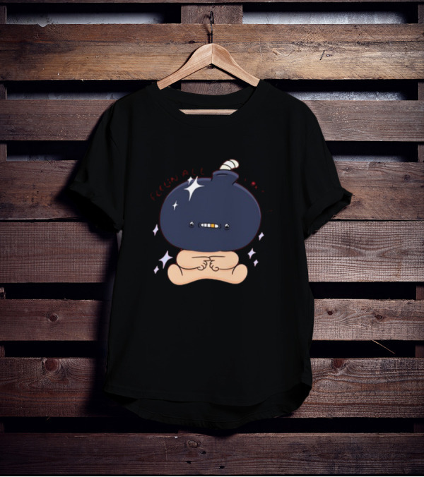 Feelin Alil Burnt Out Ghoulshack Bomb Character With Stars T-Shirt