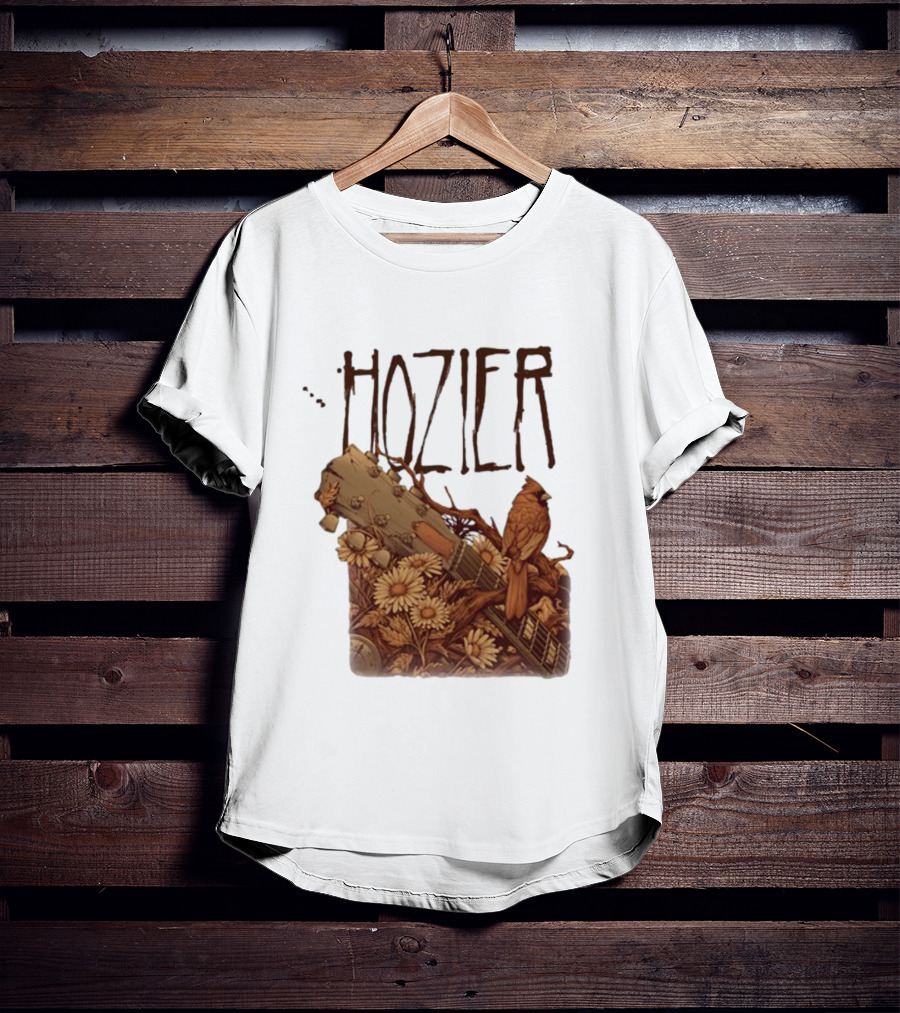 Hozier Jacksonville May 7 Show Guitar And Floral Bird T-Shirt