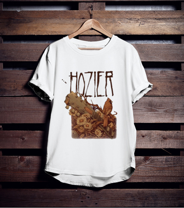 Hozier Jacksonville May 7 Show Guitar And Floral Bird T-Shirt