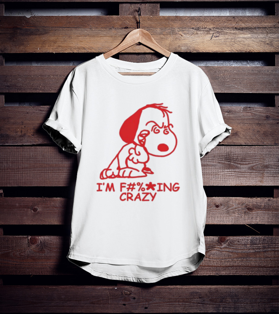 I'm F#%*ing Crazy Red Cartoon Character With Angry Expression T-Shirt