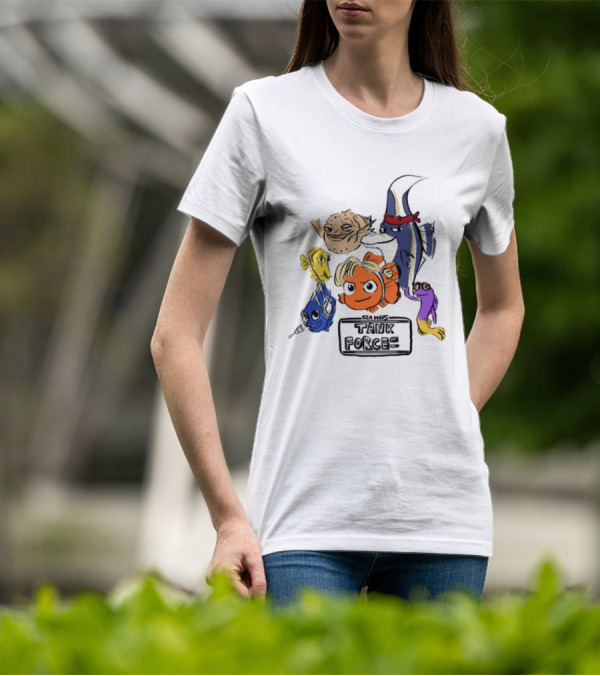 Sea Wars Tank Force Cartoon Fish Characters T-Shirt