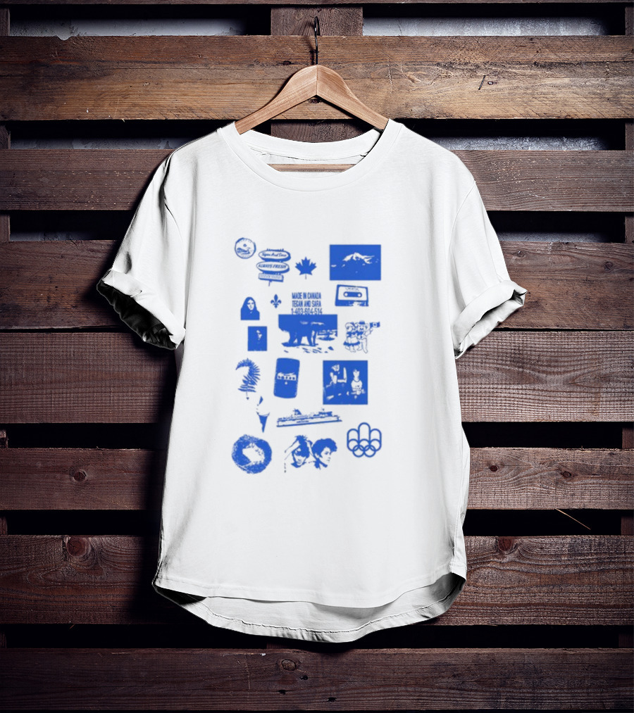 Tegan And Sara Made In Canada Polar Bear Cassette Maple Leaf Olympic Rings T-Shirt