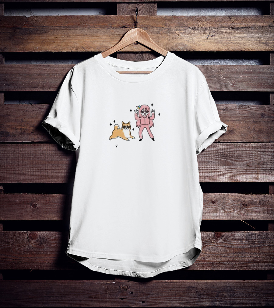 Vibes Agetekoo Limited Cute Anime Girl And Dog Fun T-Shirt
