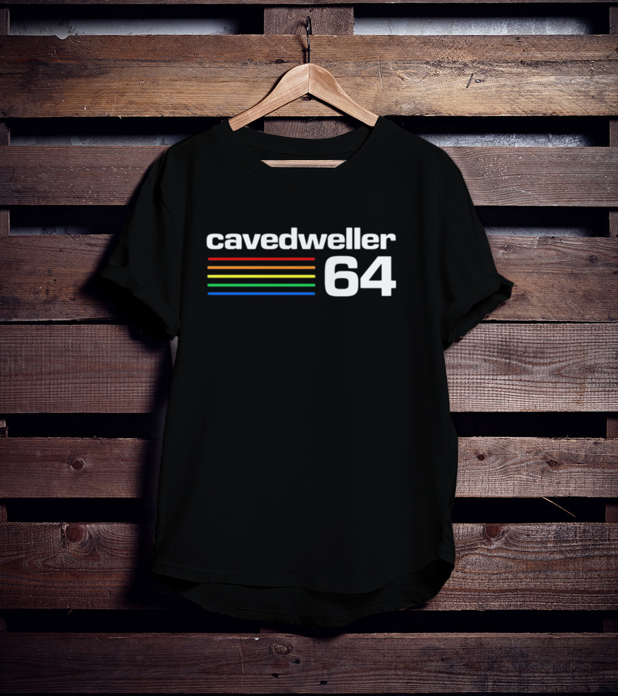 Cavedweller 64 Retro Gaming Style With Striped Color Bars T-Shirt