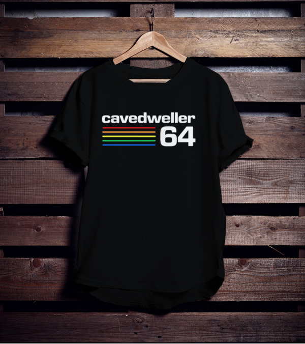 Cavedweller 64 Retro Gaming Style With Striped Color Bars T-Shirt