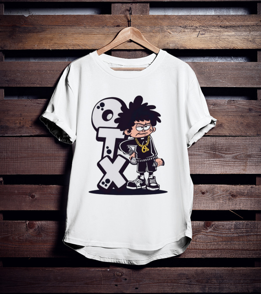 OTX Only Tha Xlcusive Cartoon Character With Chain T-Shirt