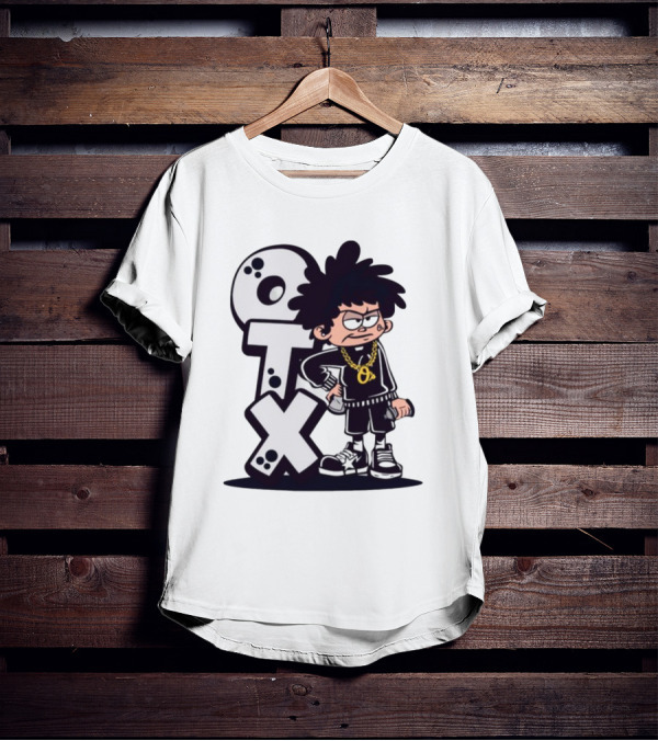 OTX Only Tha Xlcusive Cartoon Character With Chain T-Shirt