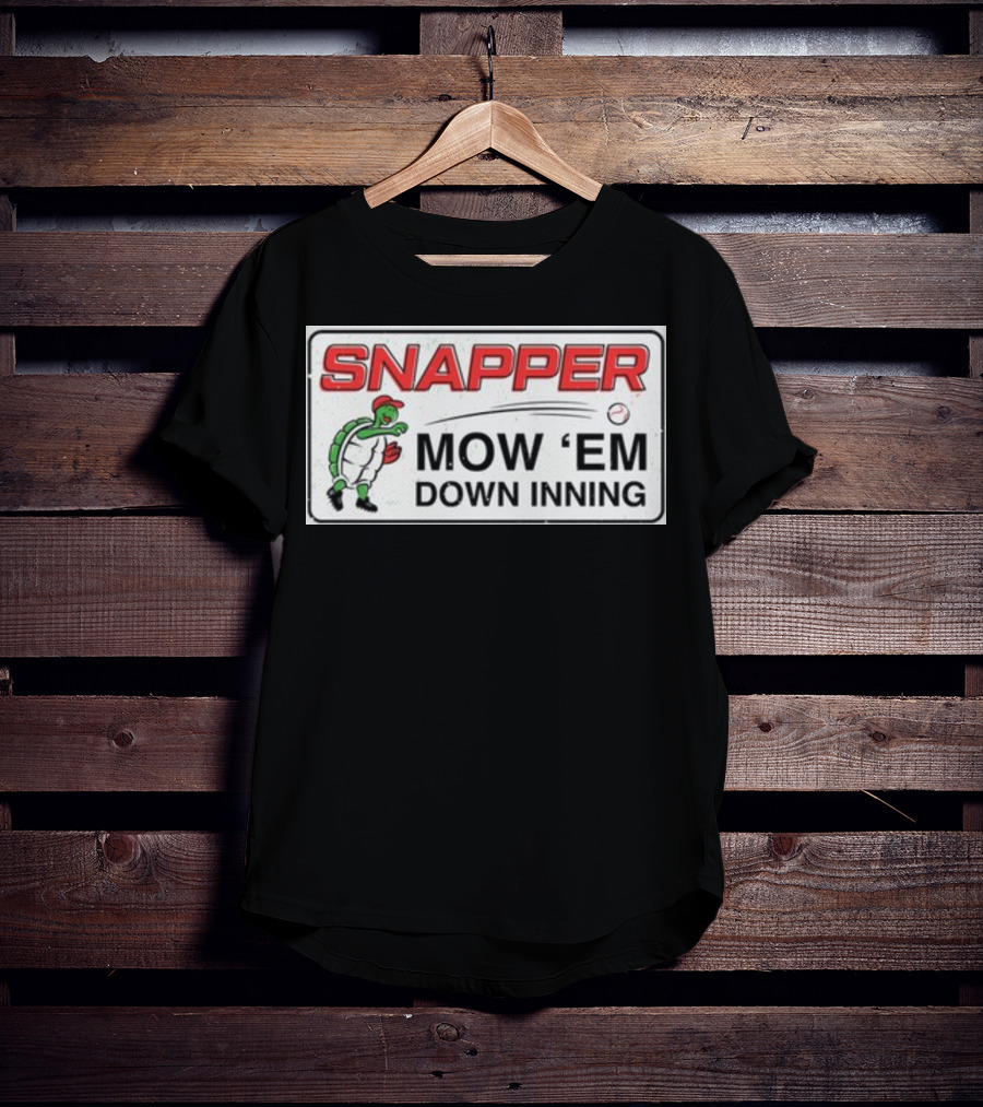 Snapper Mow 'Em Down Inning Baseball Turtle T-Shirt