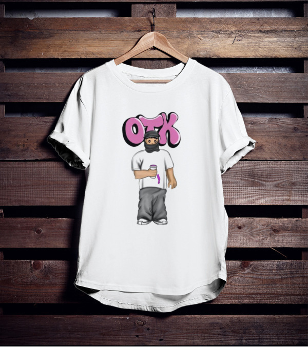 OTK Ski Mask Character With Coffee Cup T-Shirt