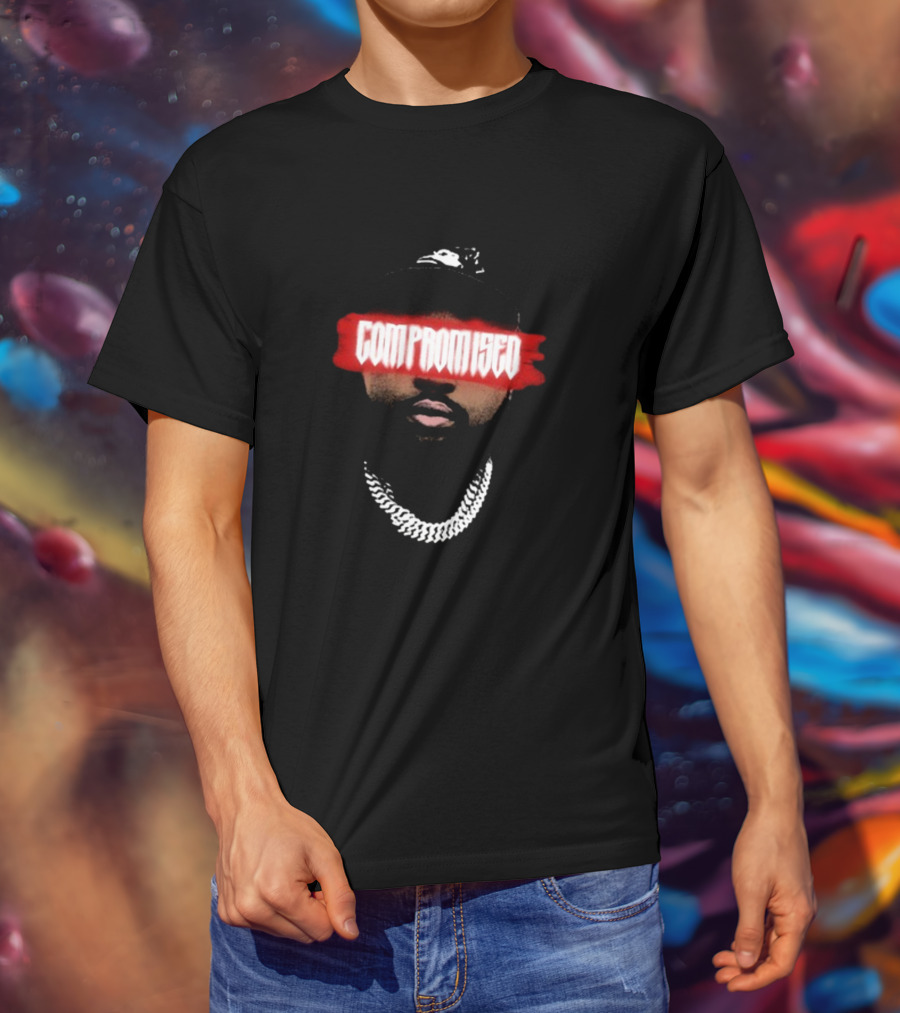 DjAkademiks Compromised Red Text Black Hat Chain T-Shirt