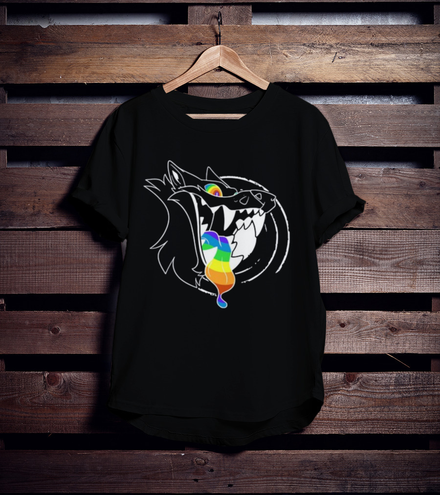 Slosh.Dog Prismaw Rainbow Wolf T-Shirt