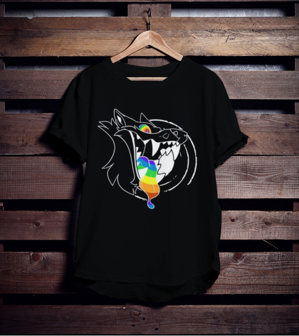 Slosh.Dog Prismaw Rainbow Wolf T-Shirt