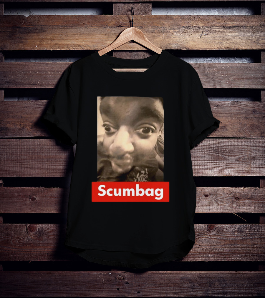 Scumbag Distorted Face Black And White Photo T-Shirt