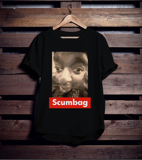 Scumbag Distorted Face Black And White Photo T-Shirt