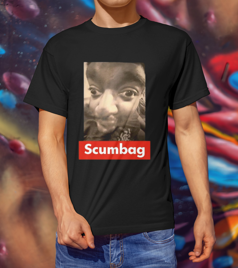 Scumbag Distorted Face Black And White Photo T-Shirt