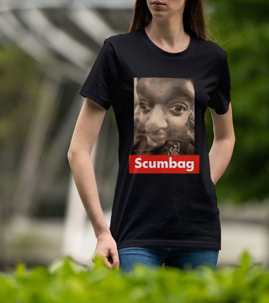 Scumbag Distorted Face Black And White Photo T-Shirt