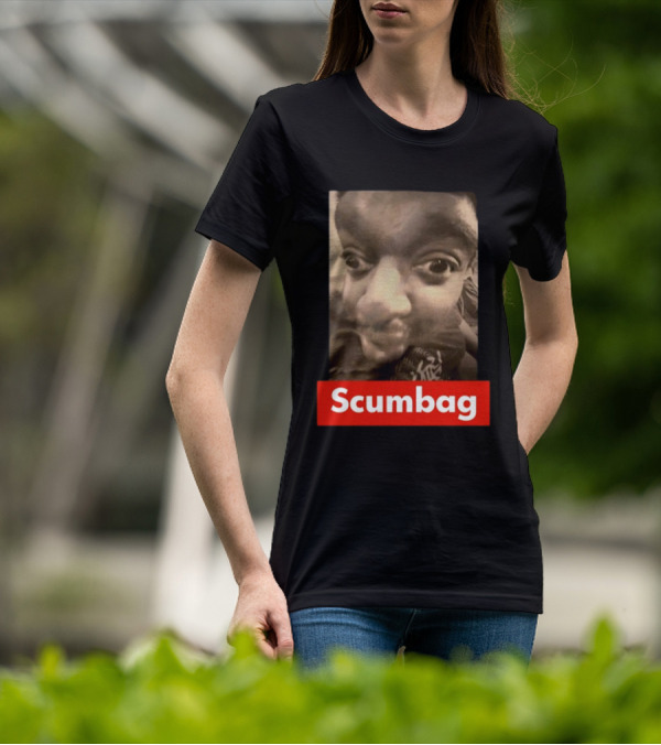 Scumbag Distorted Face Black And White Photo T-Shirt