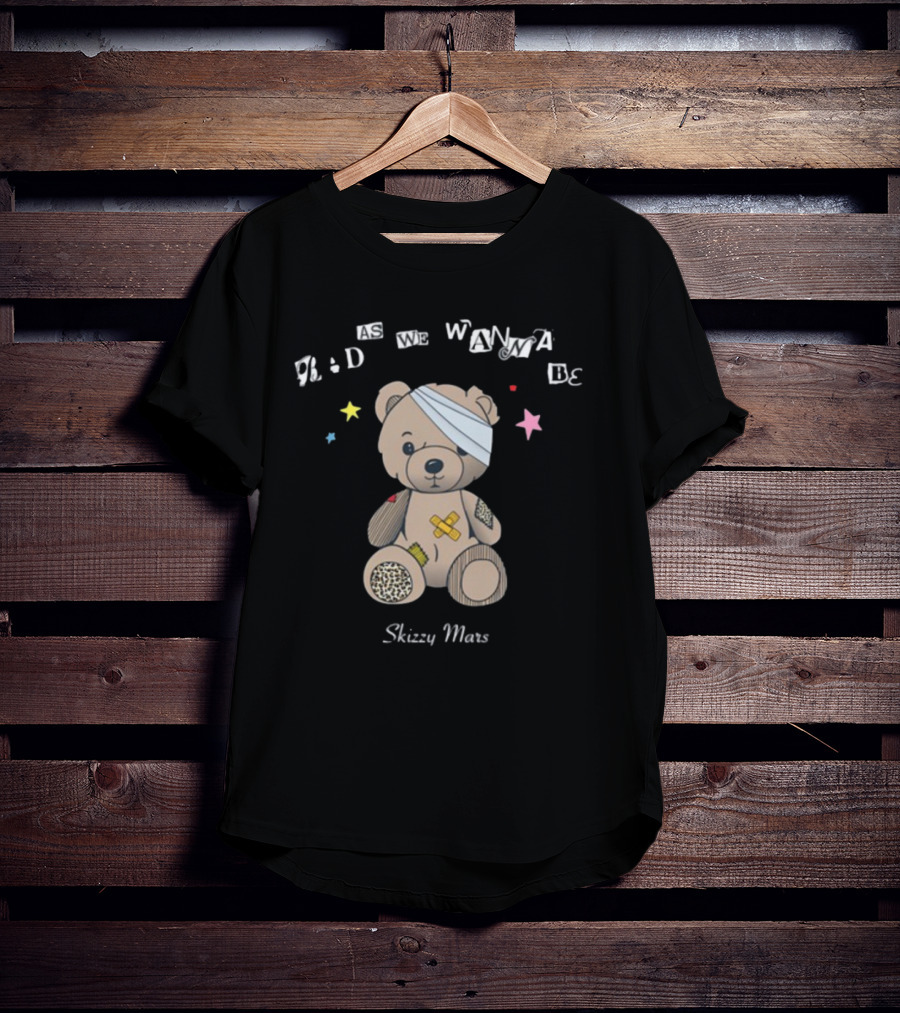 Bad As We Wanna Be Skizzy Mars Bear Bandaged Teddy With Stars T-Shirt