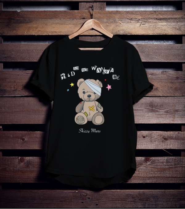 Bad As We Wanna Be Skizzy Mars Bear Bandaged Teddy With Stars T-Shirt
