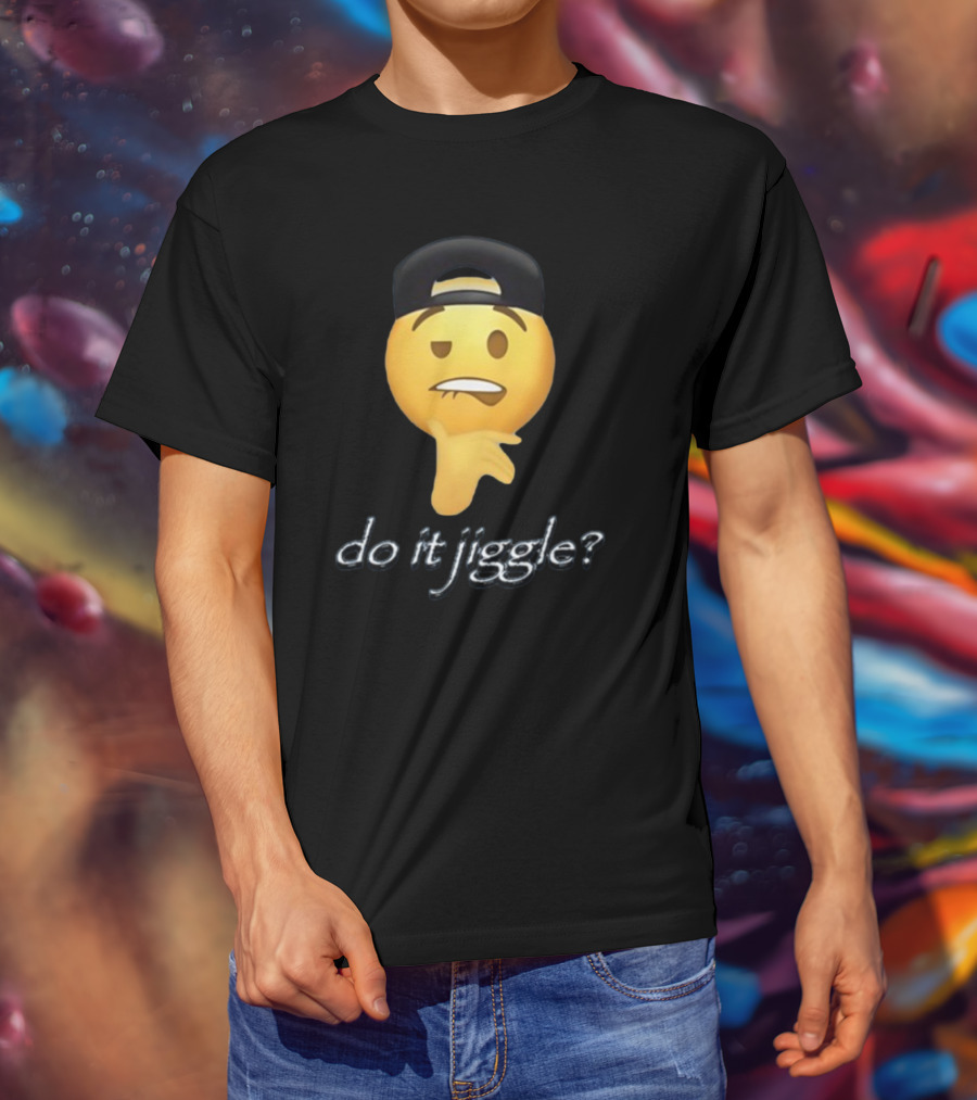 Do It Jiggle Emoji With Backwards Baseball Cap T-Shirt