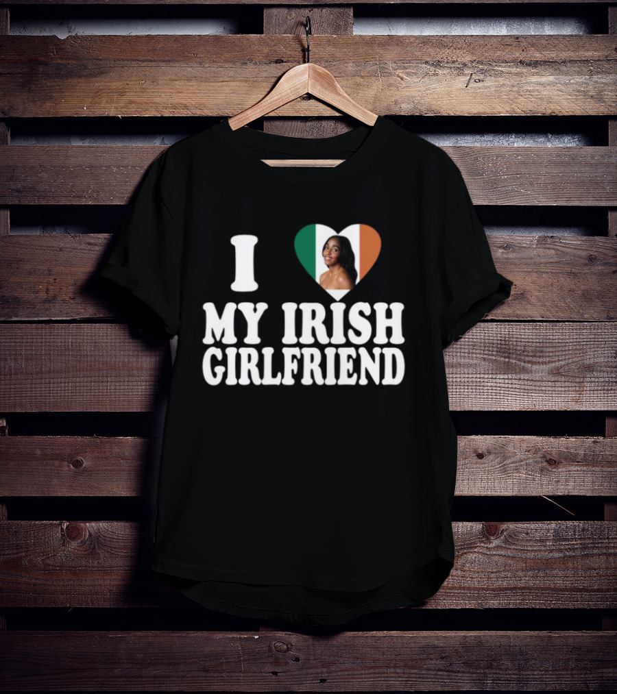 Luketaylorr I Love My Irish Girlfriend Irish Flag Heart Ayo Edebiri T-Shirt