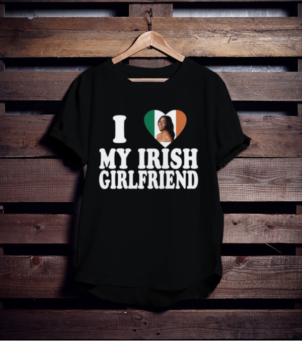 Luketaylorr I Love My Irish Girlfriend Irish Flag Heart Ayo Edebiri T-Shirt