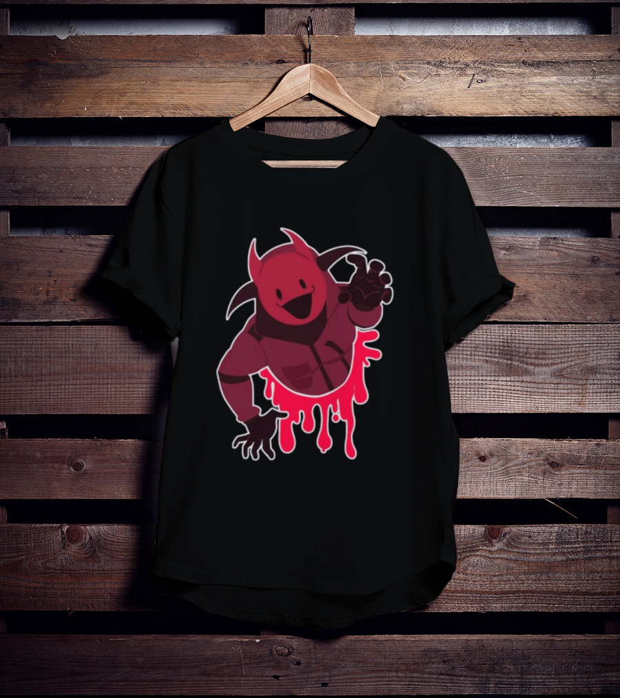 Reddsmess Get Over Here Dripping Red Demon Suit Character T-Shirt