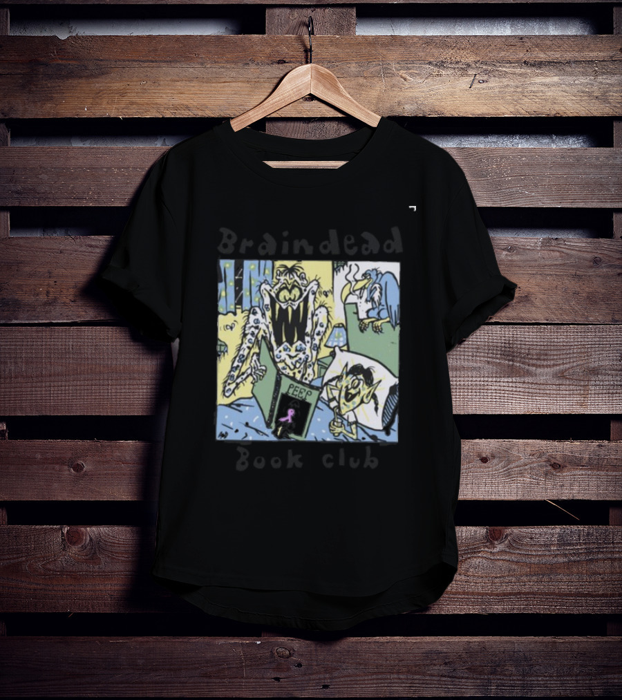 Wearebraindead Brain Dead Book Club Monster Peep Comic Panel T-Shirt