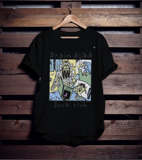 Wearebraindead Brain Dead Book Club Monster Peep Comic Panel T-Shirt