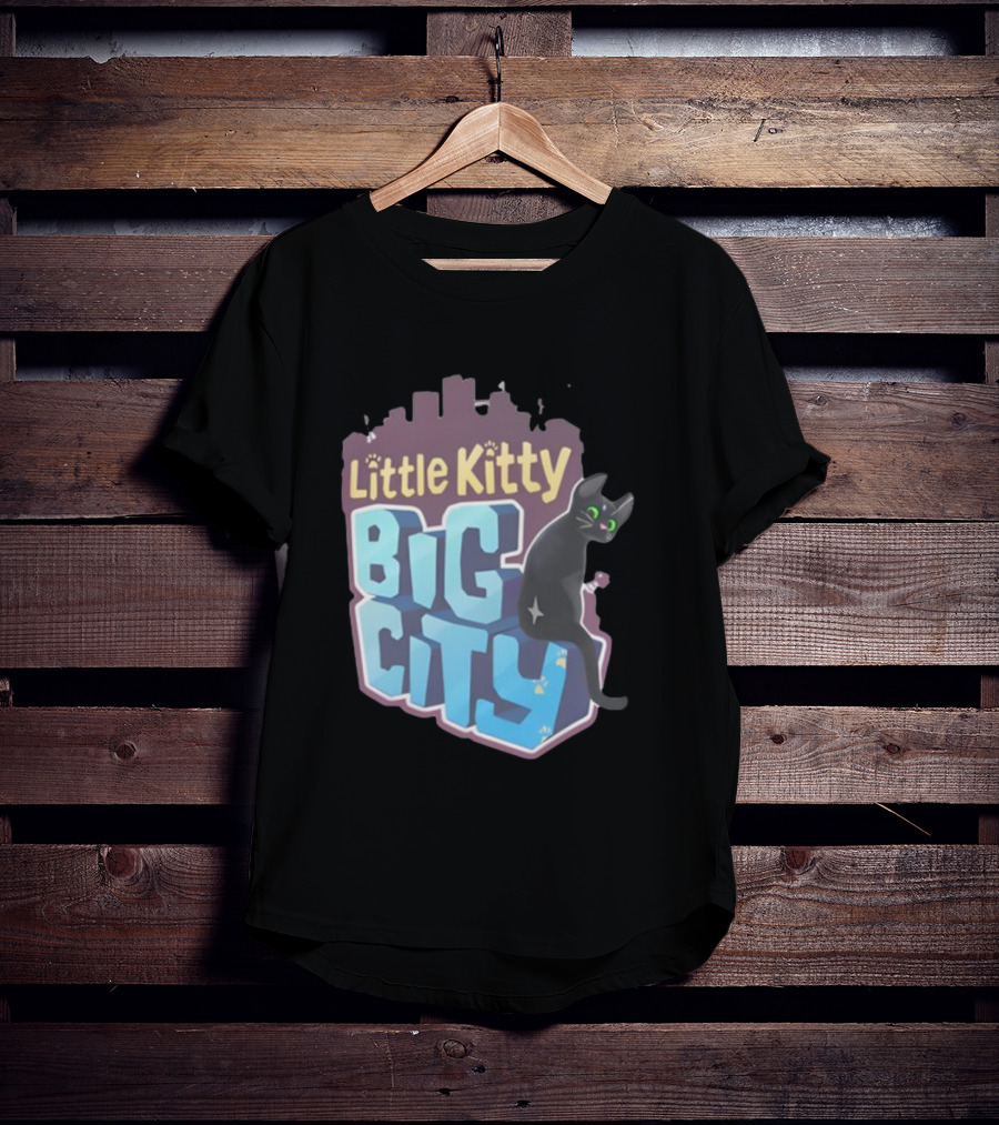 Little Kitty Big City Playful Cat Adventure T-Shirt
