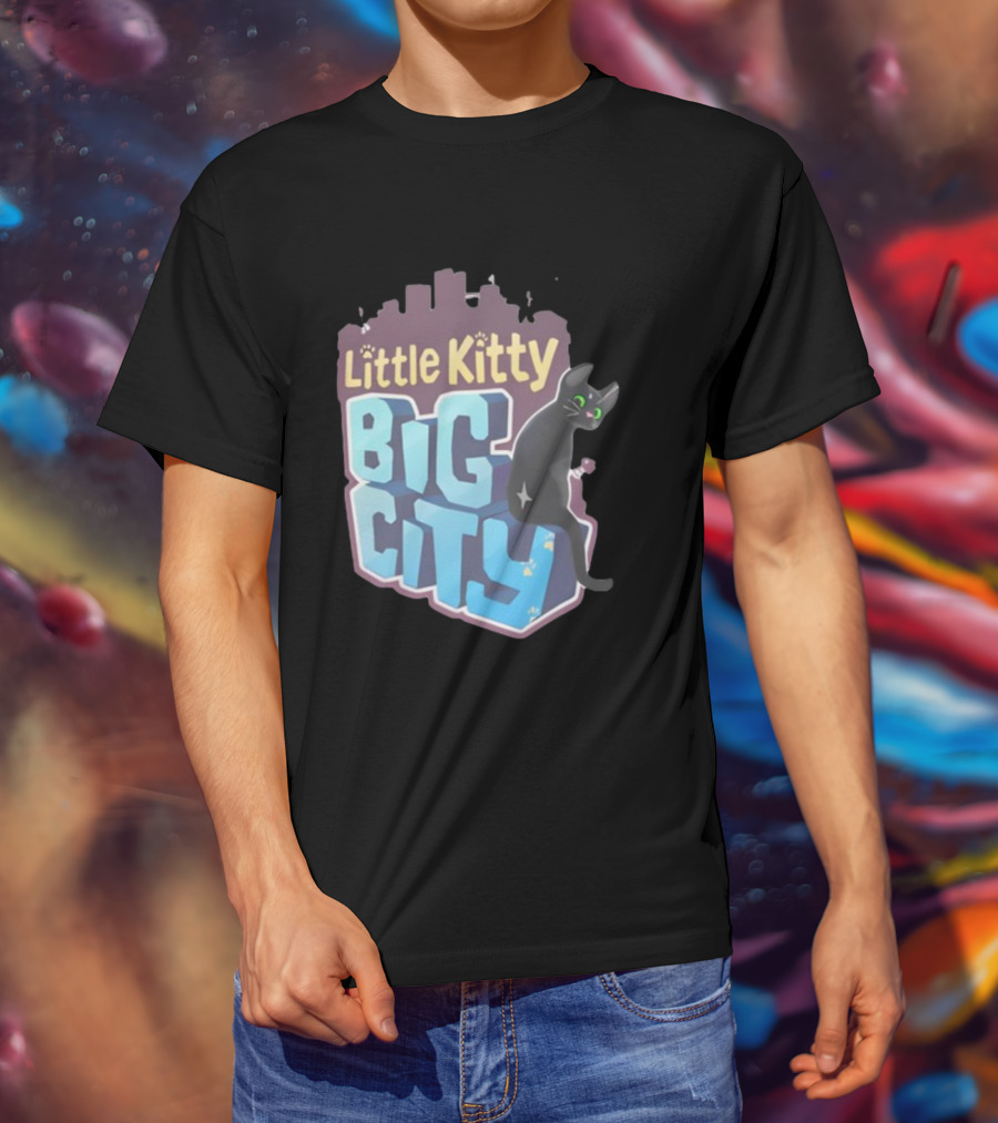 Little Kitty Big City Playful Cat Adventure T-Shirt