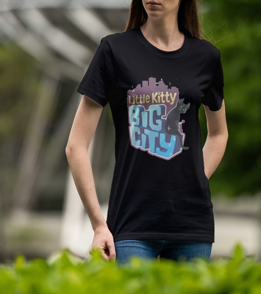 Little Kitty Big City Playful Cat Adventure T-Shirt