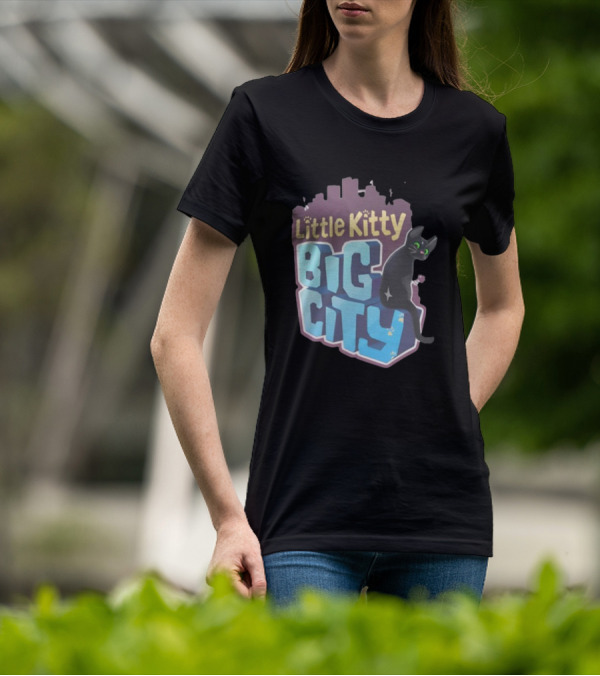 Little Kitty Big City Playful Cat Adventure T-Shirt