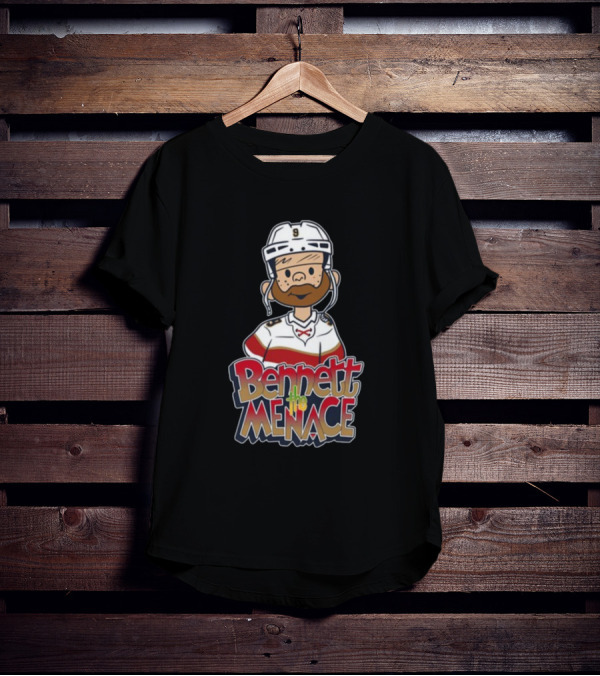 Bennett The Menace Illustrated Hockey Player Character T-Shirt
