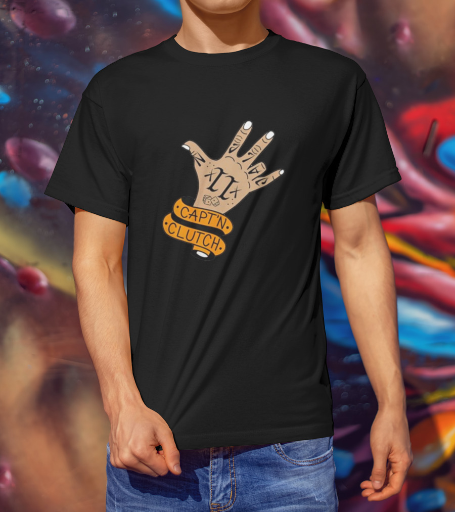 My Business Man Capt'n Clutch Hand Tattoo Numerals Banner T-Shirt