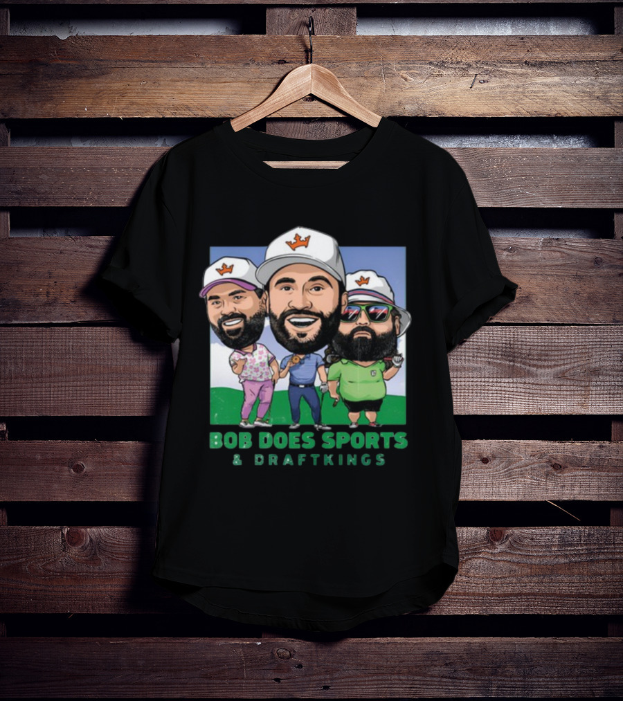 Bob Does Sports And DraftKings Golf Cartoon Collaboration T-Shirt