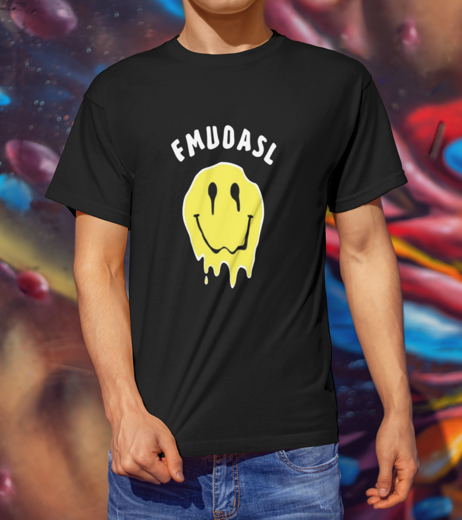 FMUOASL Thou Shalt Not Rave At EDC Smiley Face Drip T-Shirt