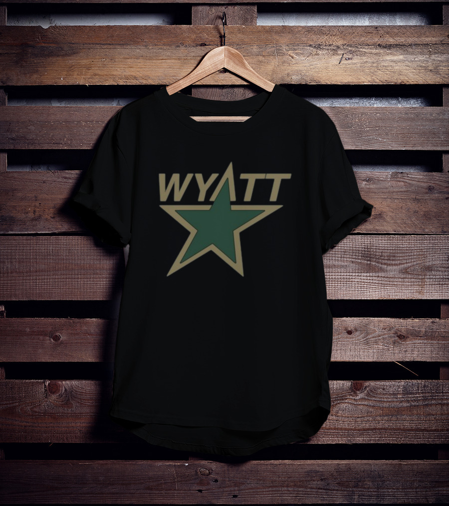 WYATT Green Star Bold Lettering T-Shirt