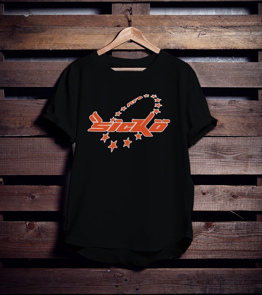 Afb Sicko Stars Bold Red Text With Curved Star T-Shirt