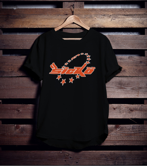 Afb Sicko Stars Bold Red Text With Curved Star T-Shirt
