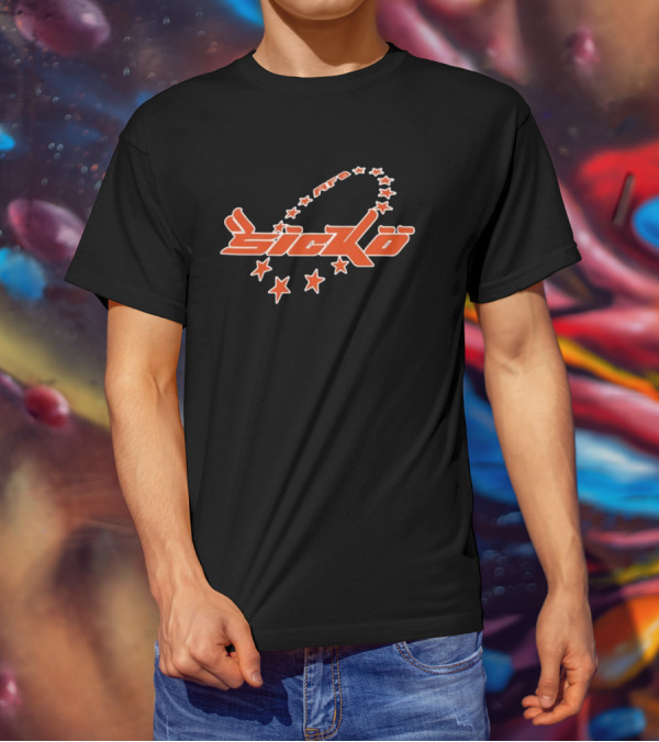 Afb Sicko Stars Bold Red Text With Curved Star T-Shirt