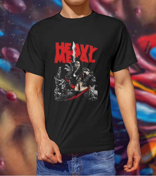 Heavy Metal Warrior With Weapons And Armor T-Shirt