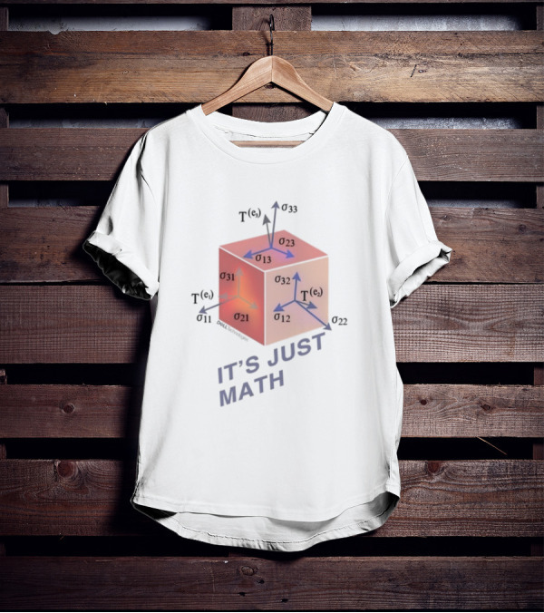 Jeff Clarke Wearing It's Just Math Physics Cube Tensor Notation T-Shirt